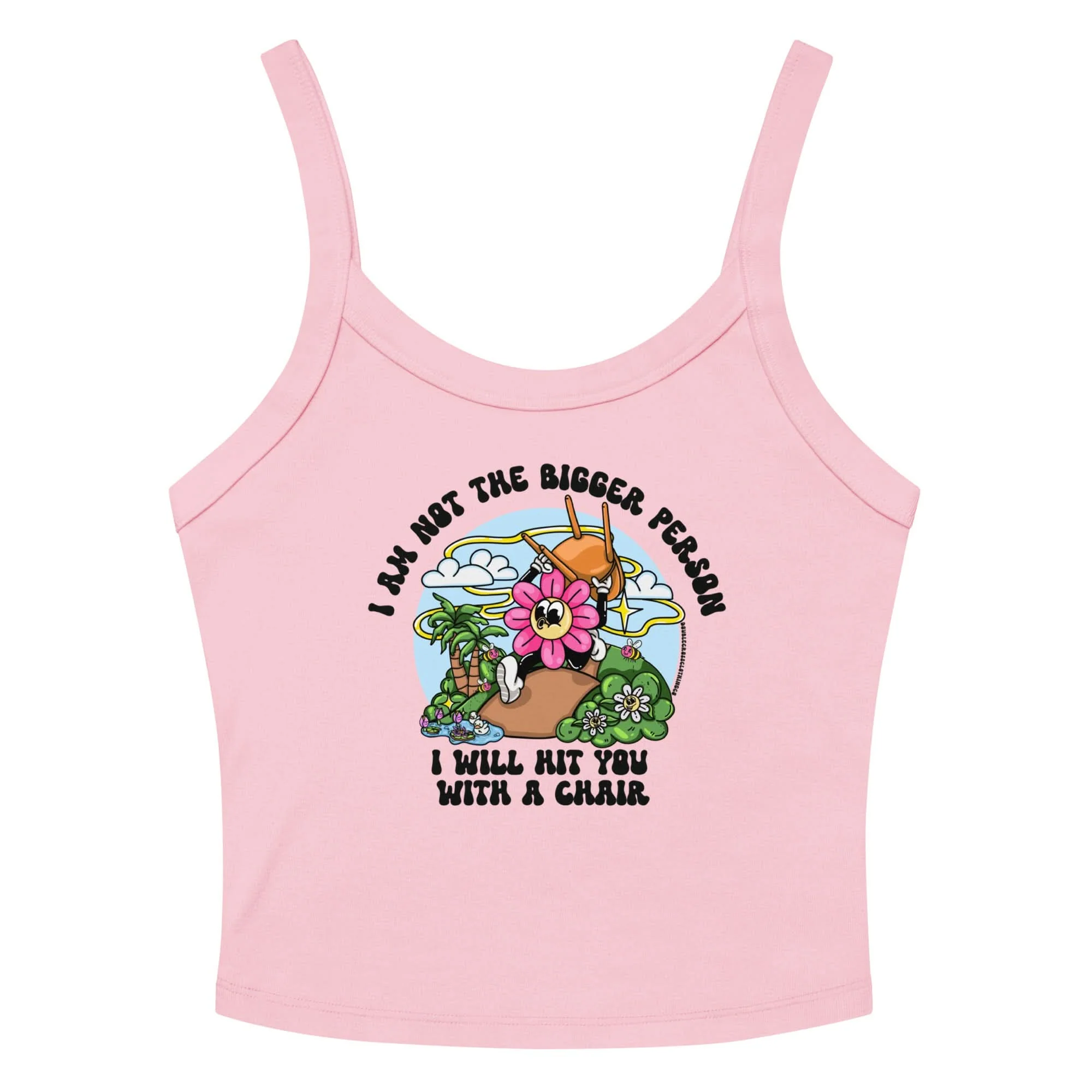 I'm Not The Bigger Person, I Will Hit You With A Chair Crop Tank Top - Image 3