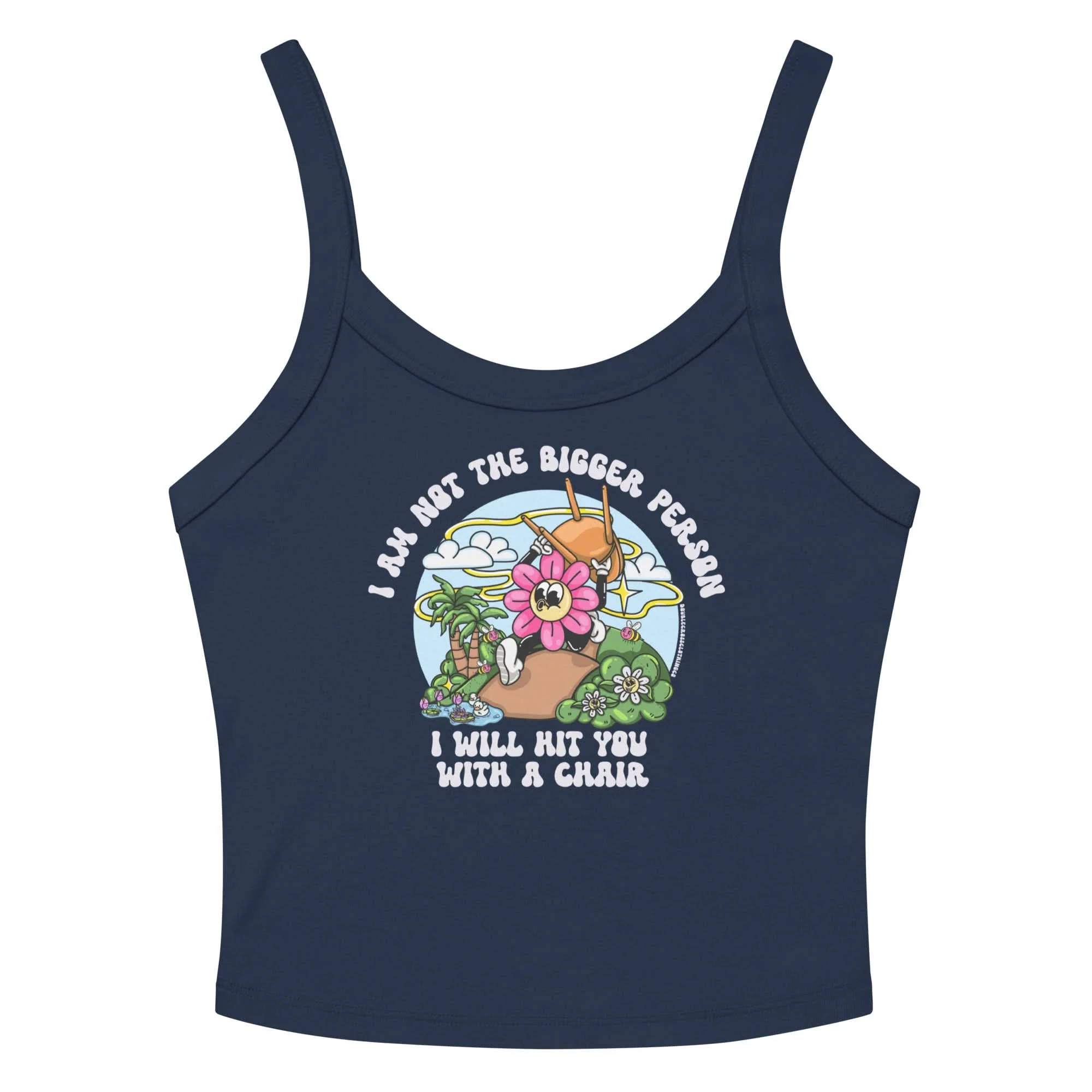 I'm Not The Bigger Person, I Will Hit You With A Chair Crop Tank Top - Image 6