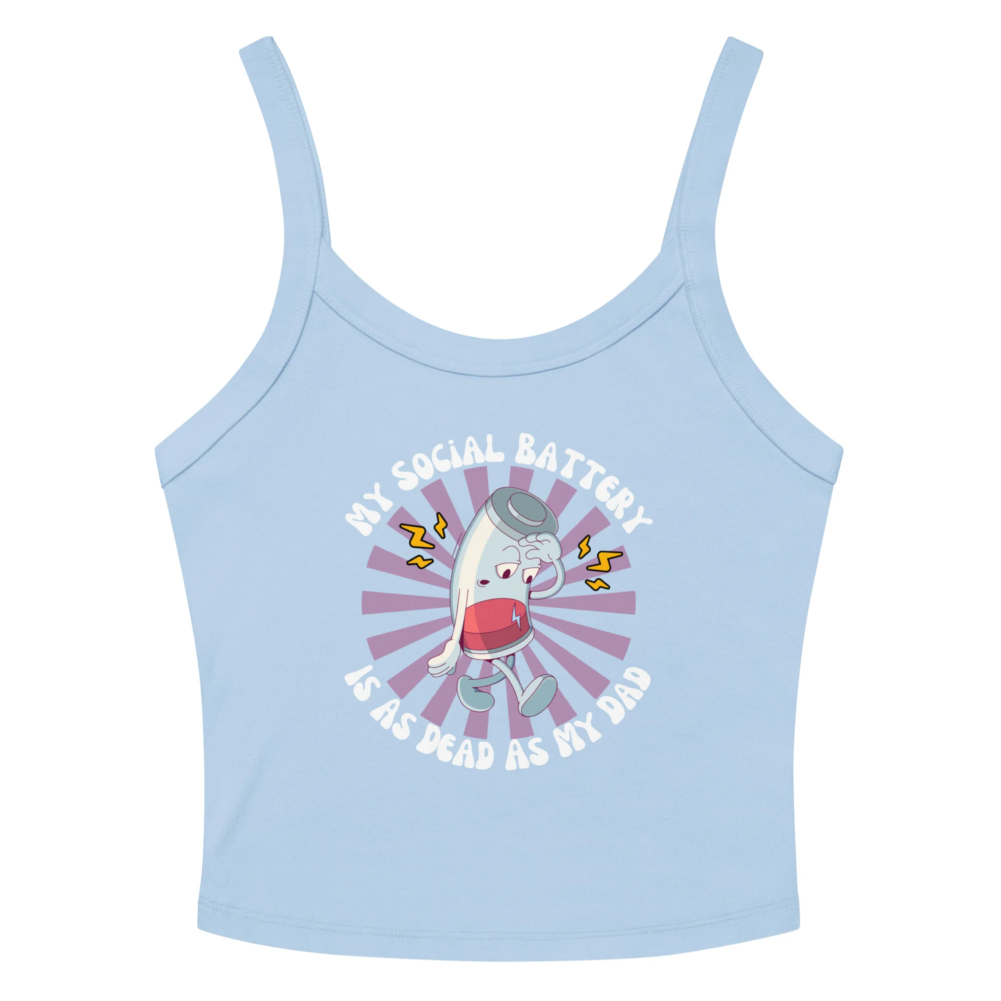 My Social Battery Is As Dead As My Dad Crop Tank Top - Image 4