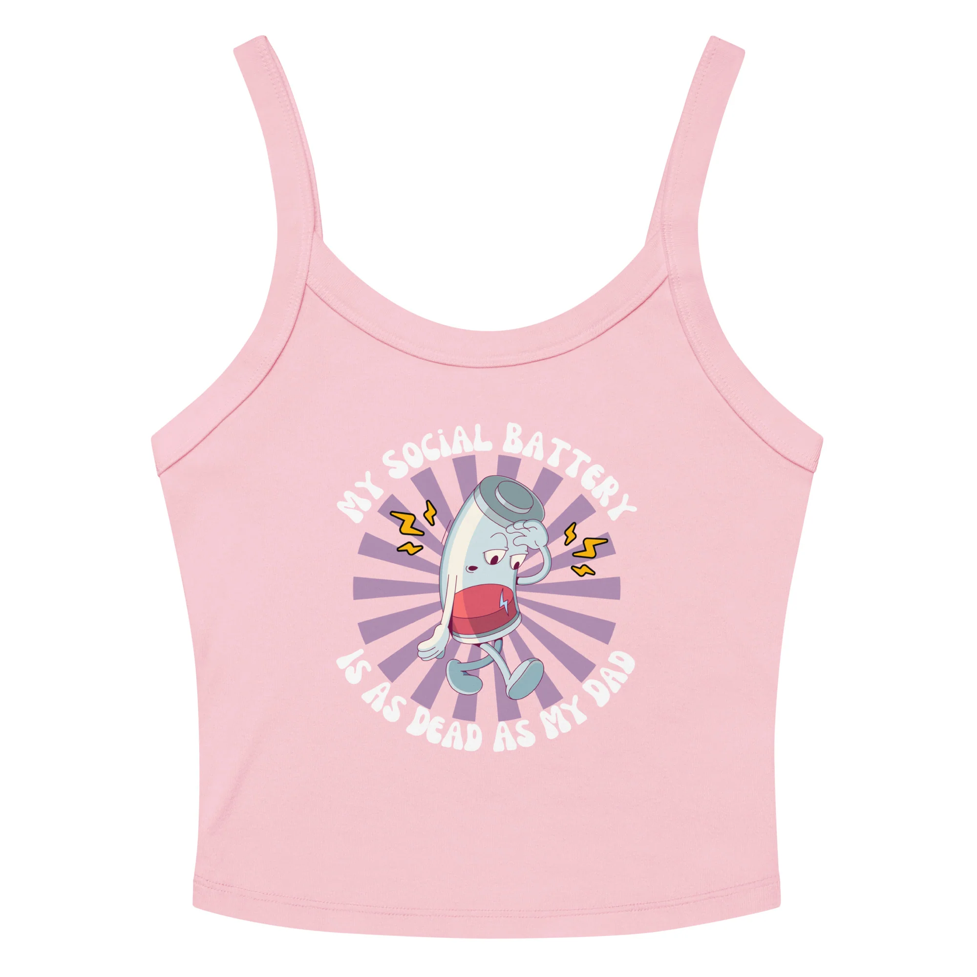 My Social Battery Is As Dead As My Dad Crop Tank Top - Image 5