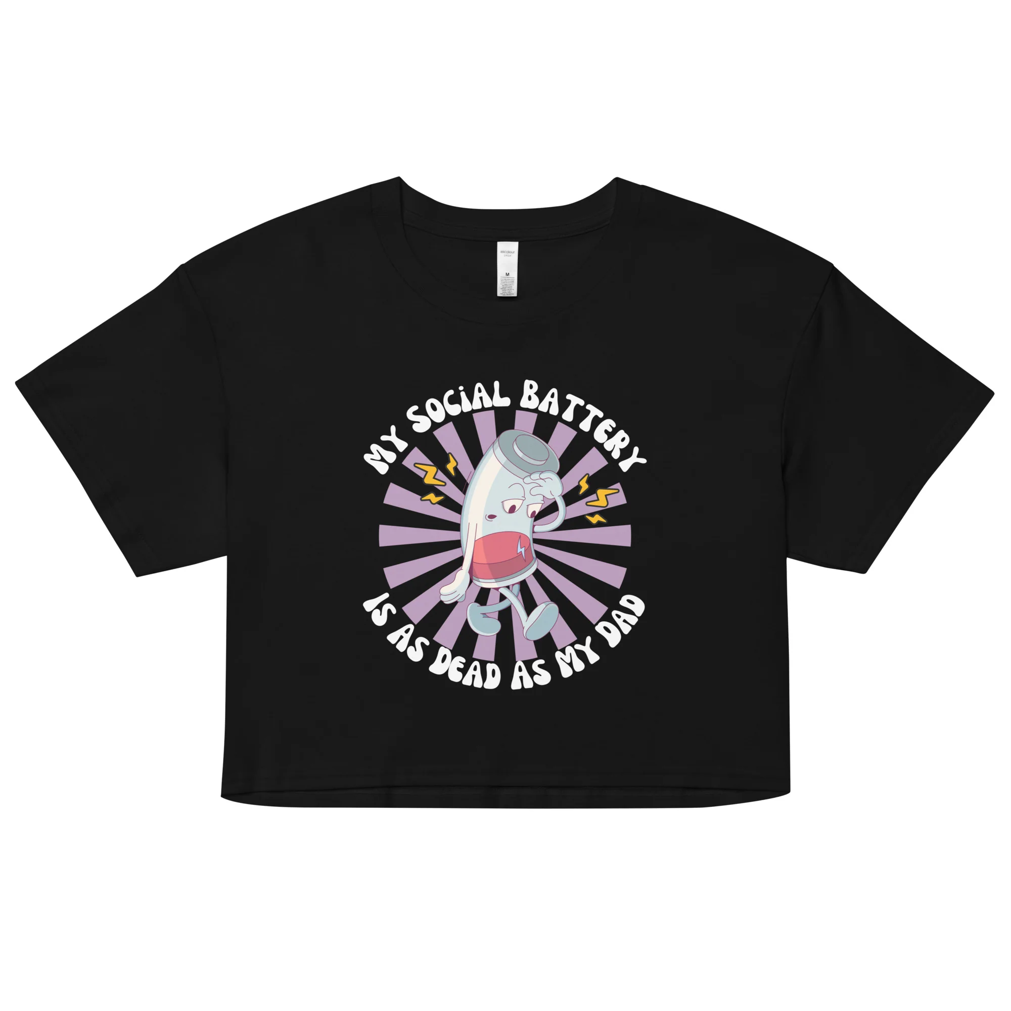 My Social Battery Is As Dead As My Dad Crop Top - Image 10