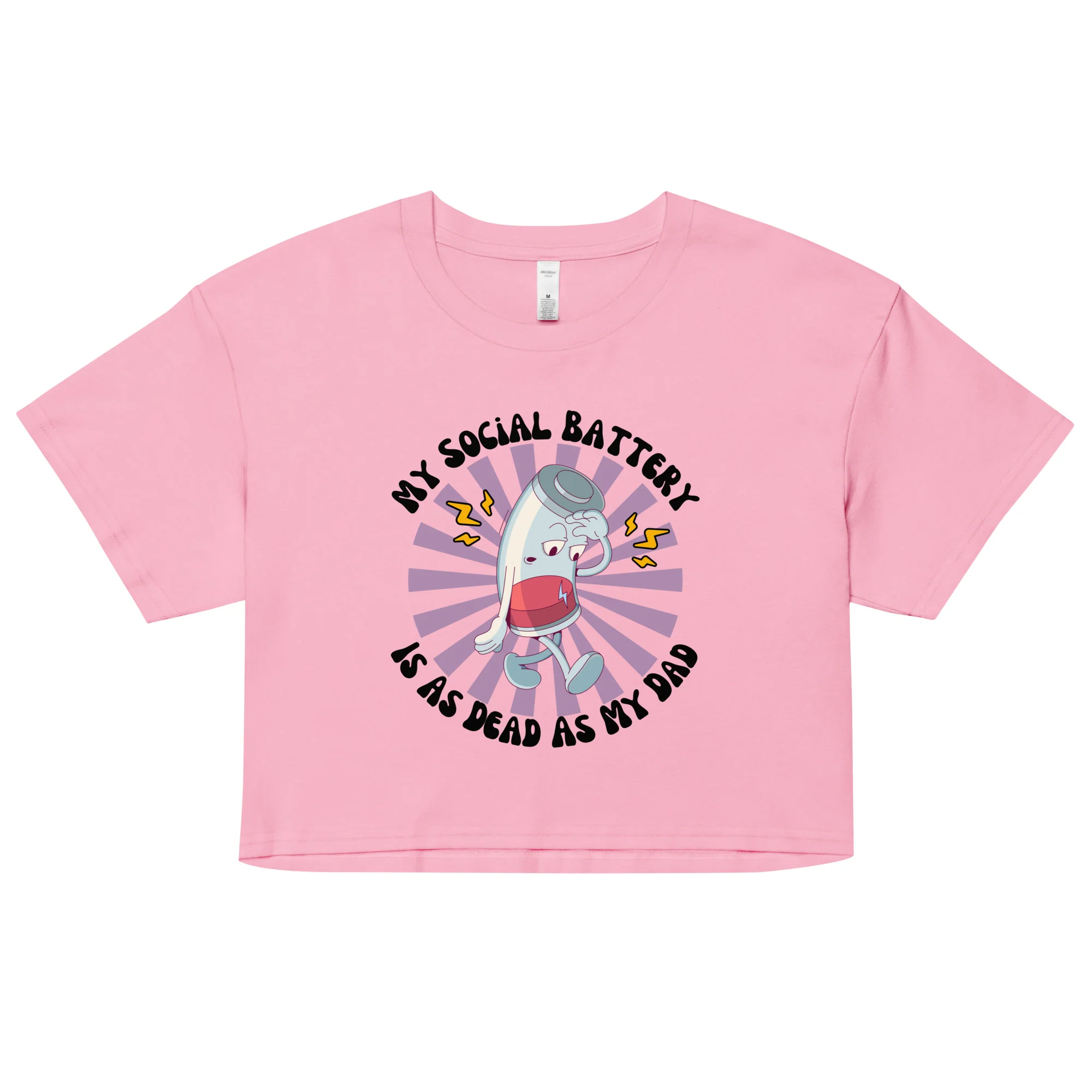 My Social Battery Is As Dead As My Dad Crop Top - Image 4