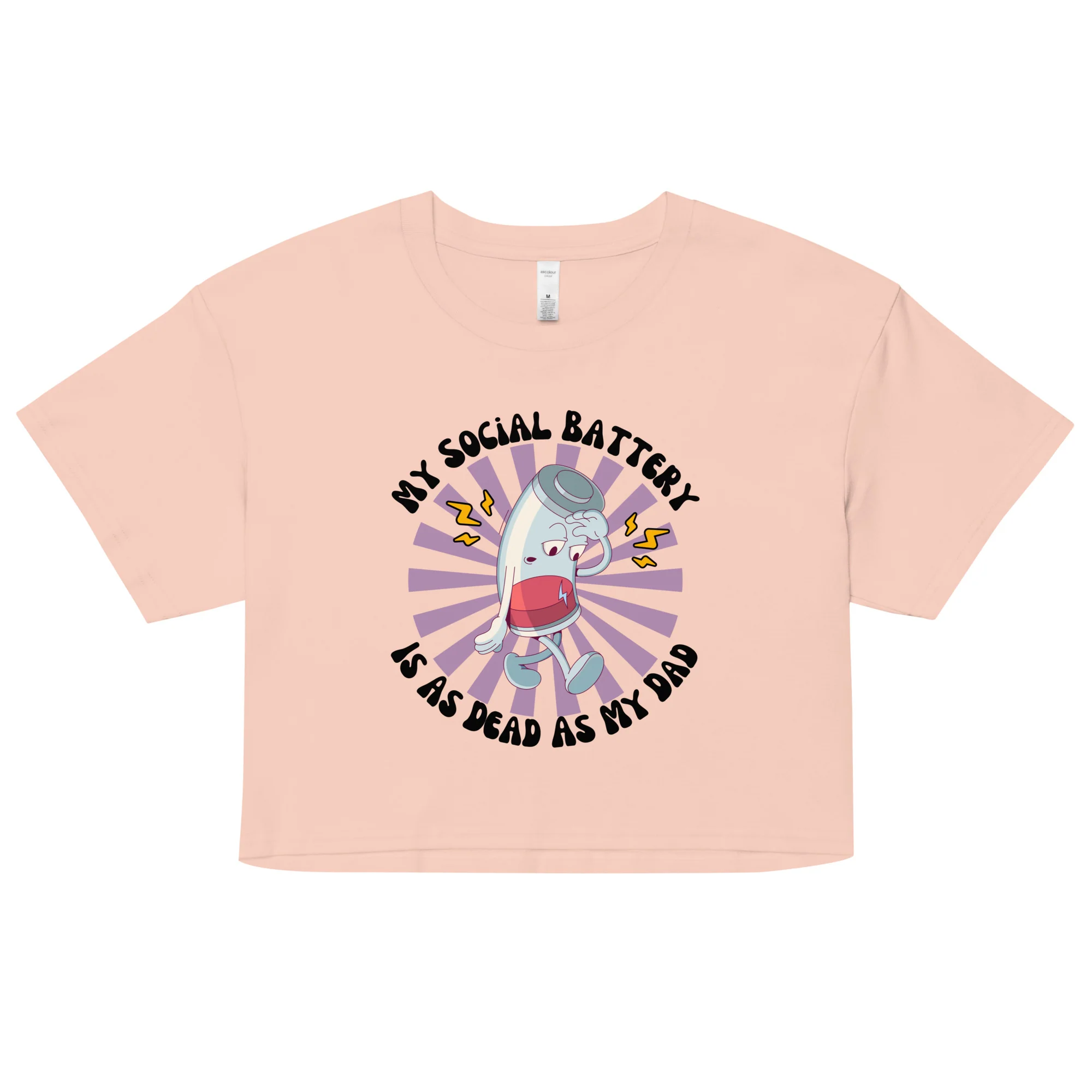 My Social Battery Is As Dead As My Dad Crop Top - Image 5