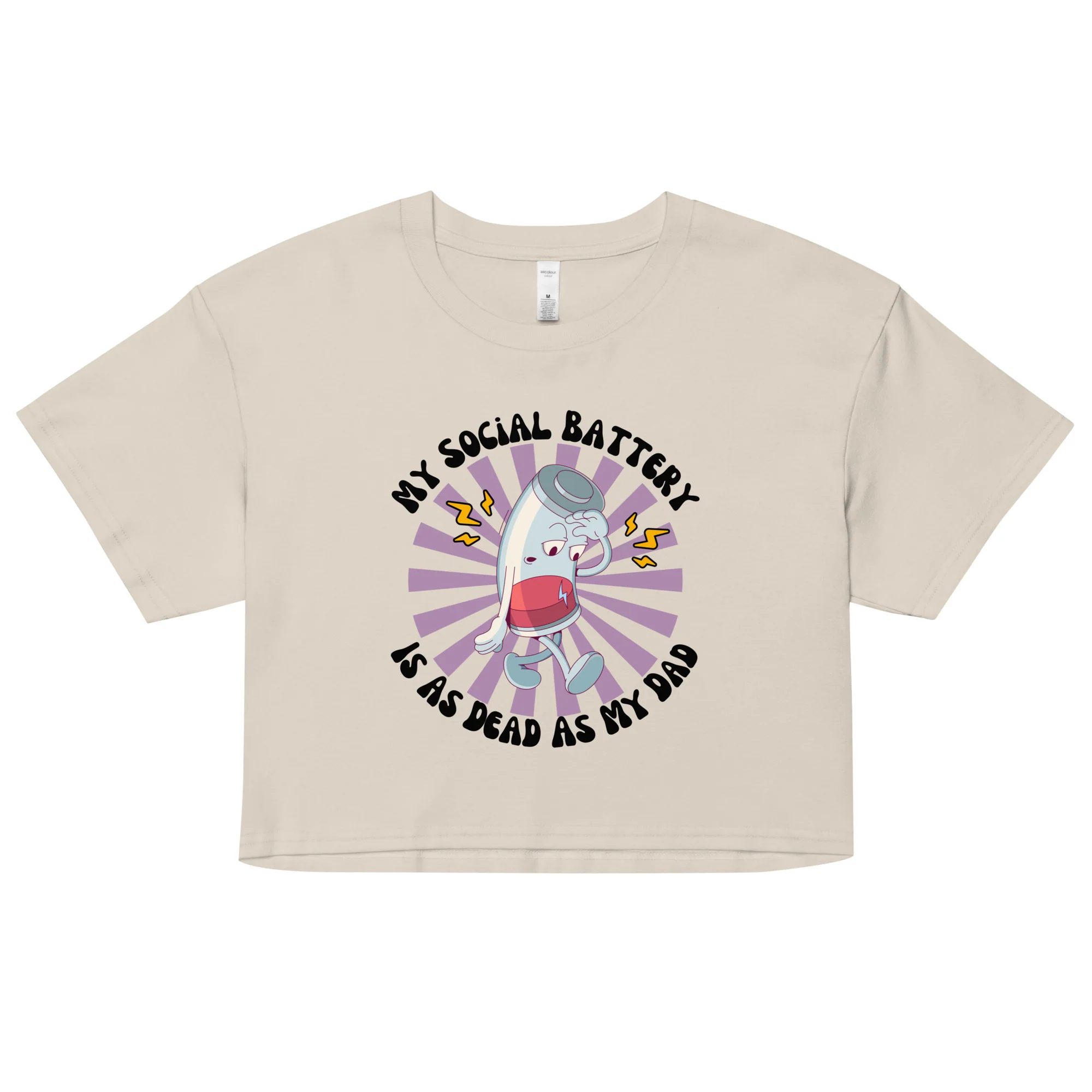 My Social Battery Is As Dead As My Dad Crop Top - Image 6