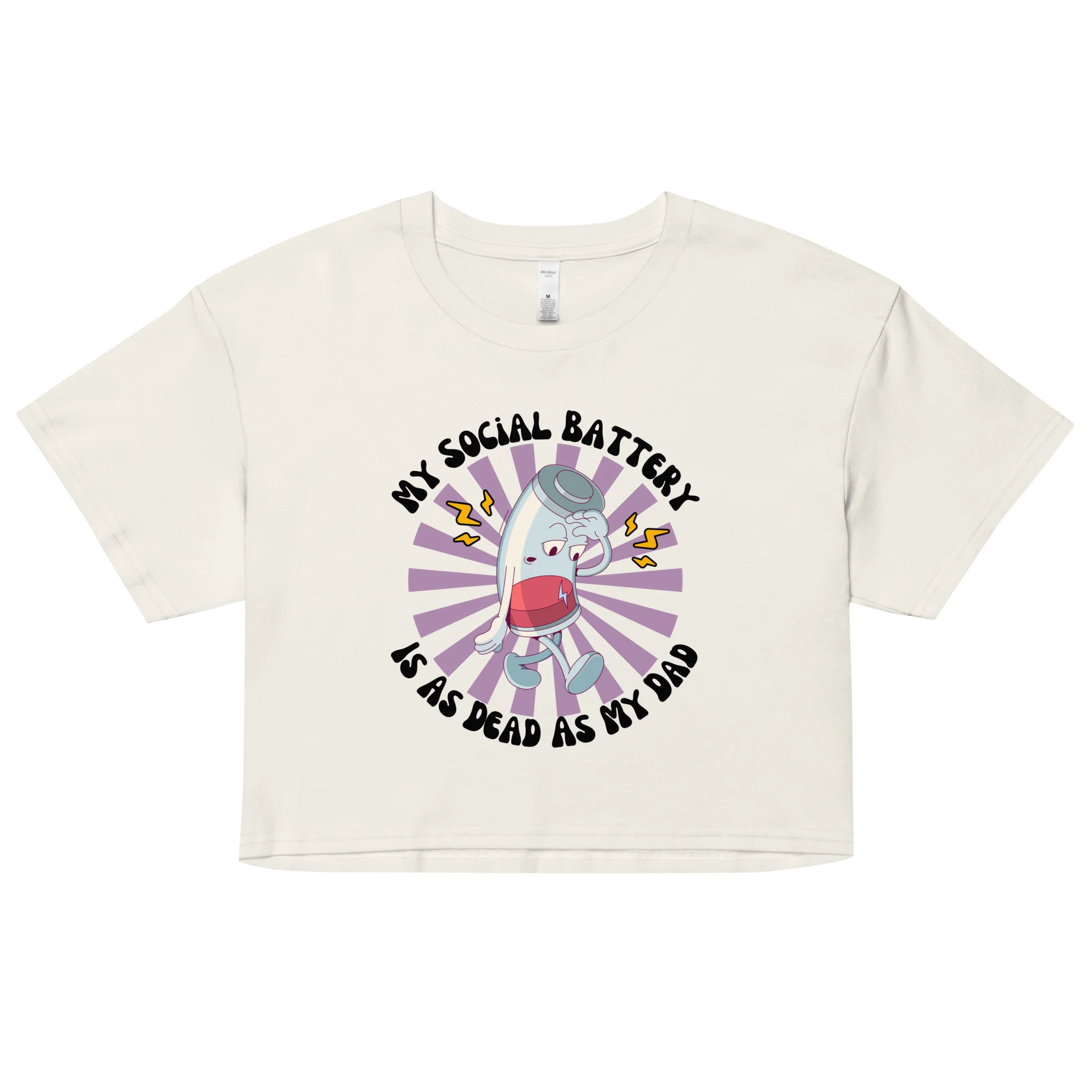 My Social Battery Is As Dead As My Dad Crop Top - Image 8
