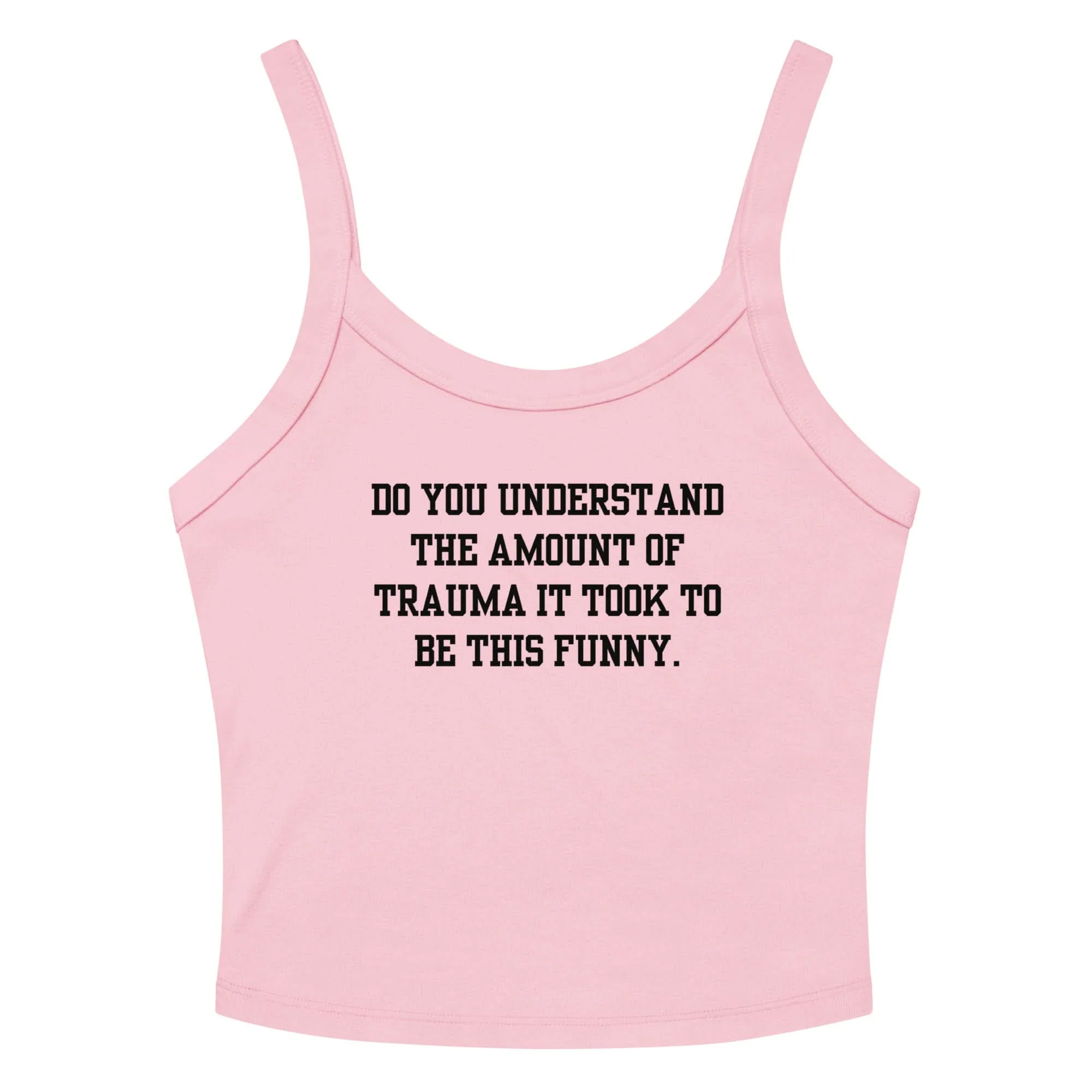 Trauma Made Me Funny Crop Tank Top - Image 3