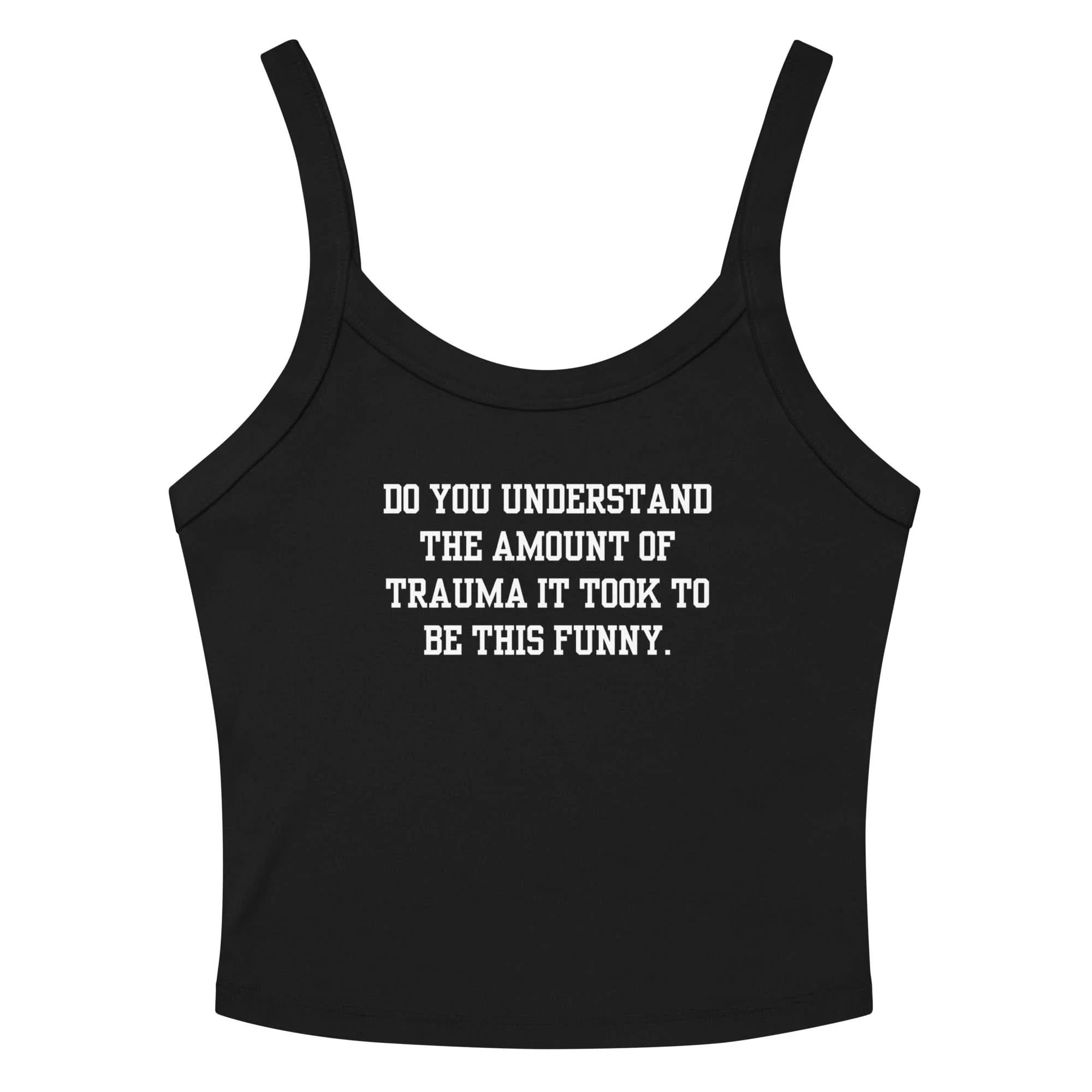 Trauma Made Me Funny Crop Tank Top - Image 5